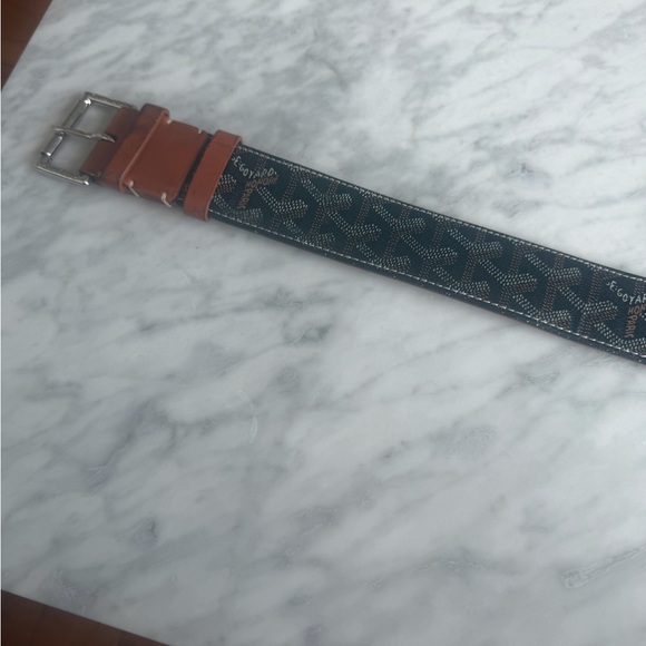 Goyard Navy and Tan Belt